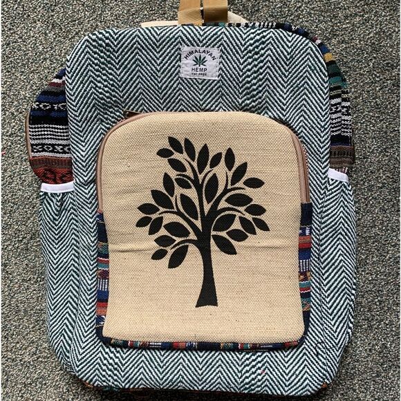 NEW! HOT ITEM!  Himalayan Hemp multi Fabric Back Pack Boho Hippie Trendy Hip - Picture 1 of 7